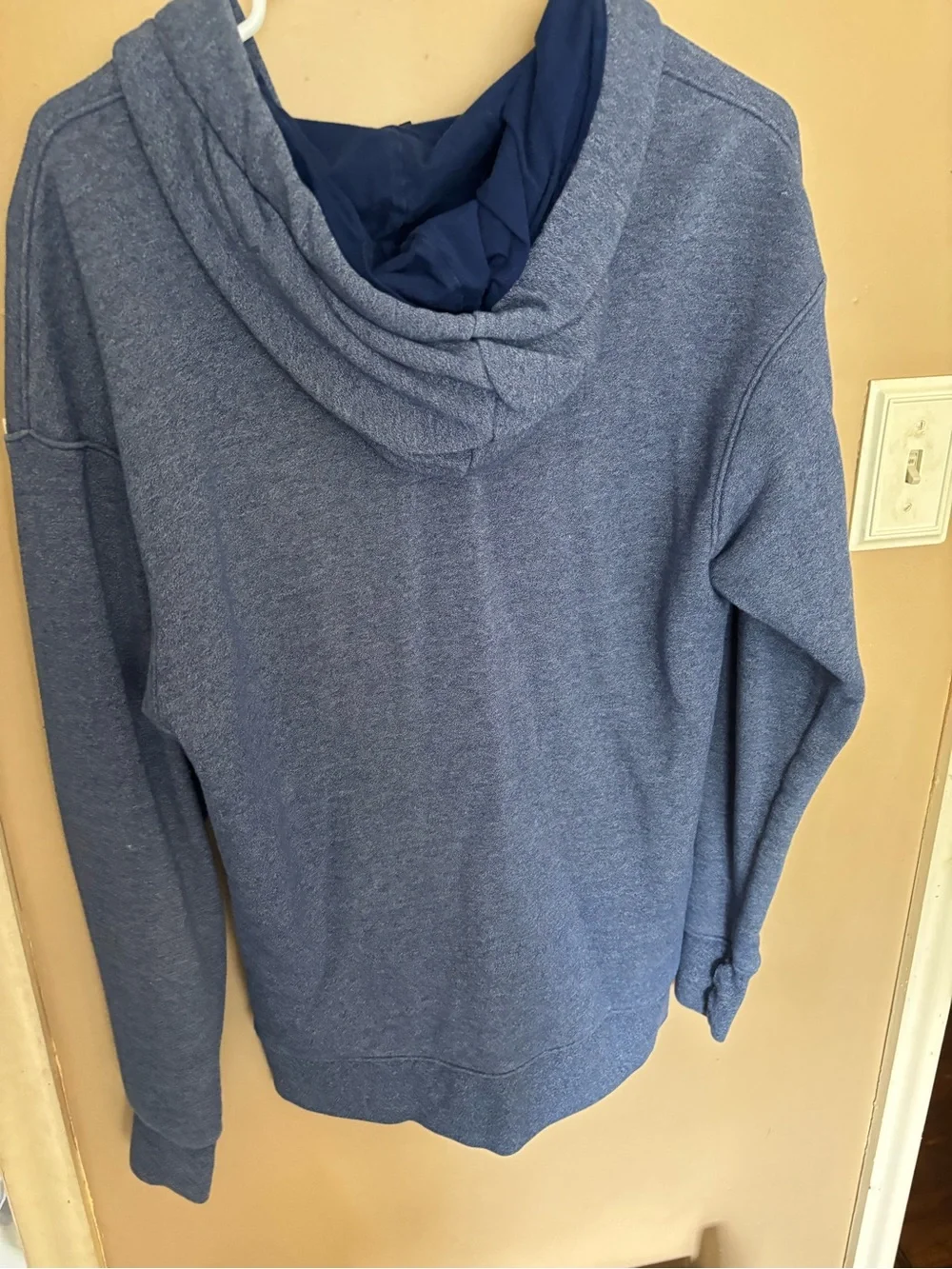 Nike Blue Heather Full-Zip Hoodie with White Logo